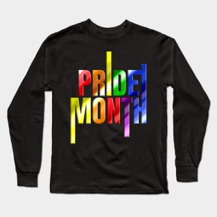 Rainbow Colorful LGBTQ Pride Month Logo Long Sleeve T-Shirt